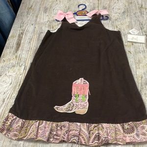 Nwt Ritzy Tots Western Boot Corduroy Dress